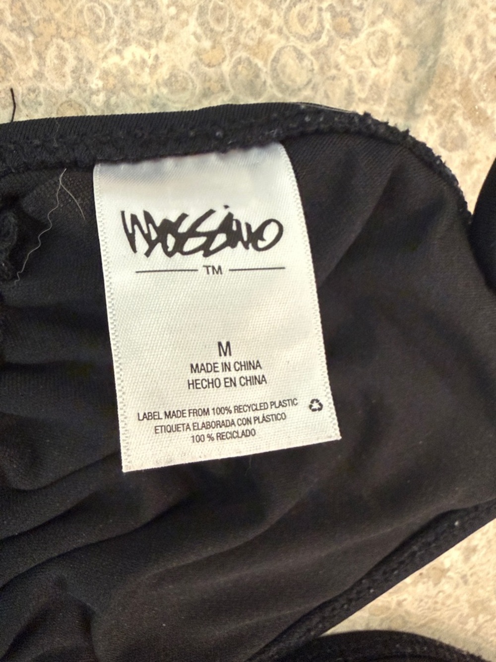 Mossimo Black Floral Embroidered Triangle Bikini Top - Picture 8 of 8